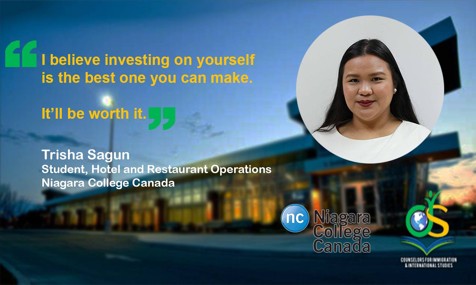 Our students abroad | Trisha Sagun, Niagara College Canada
